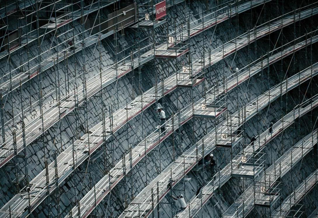 A complex building project.